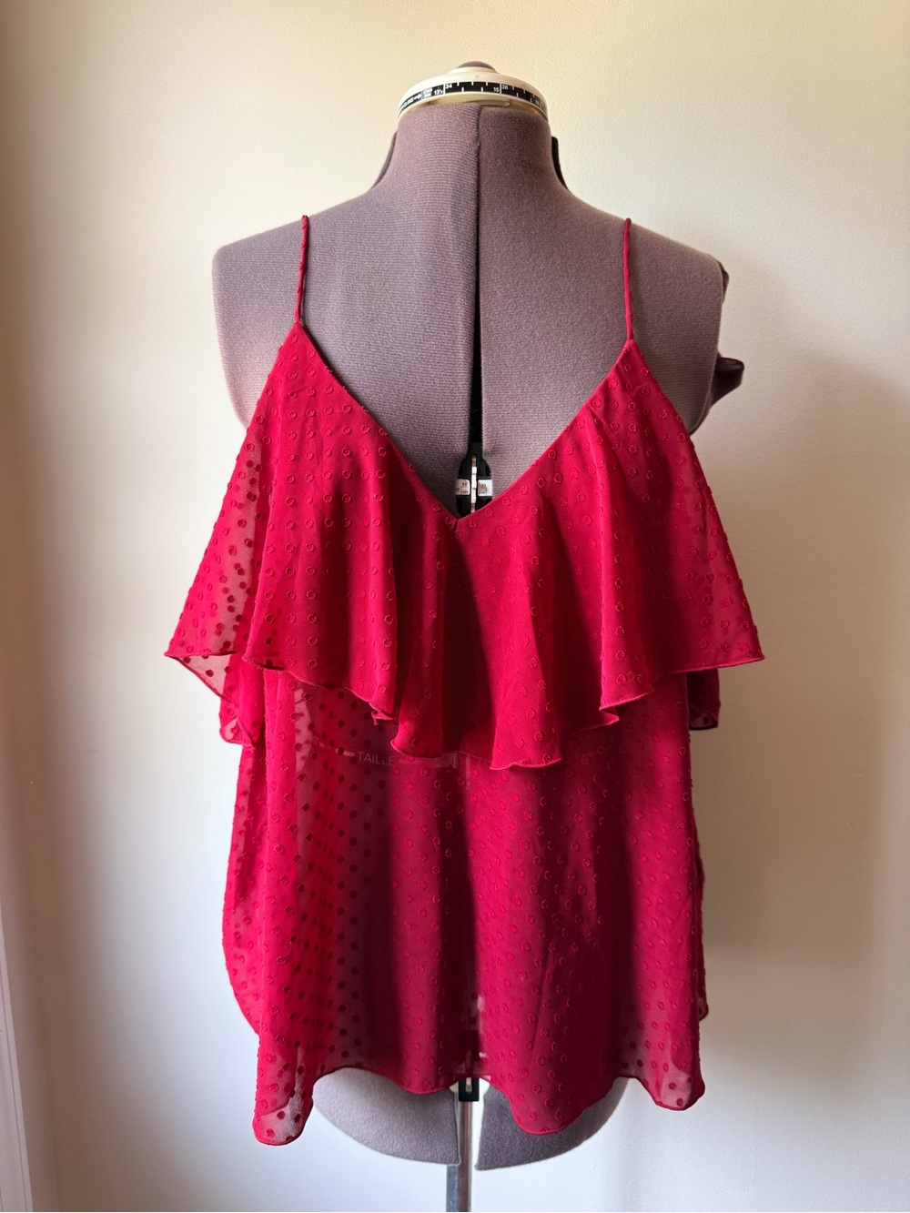 The Fifth Label Red Ruffle Spaghetti-Strap Camisole